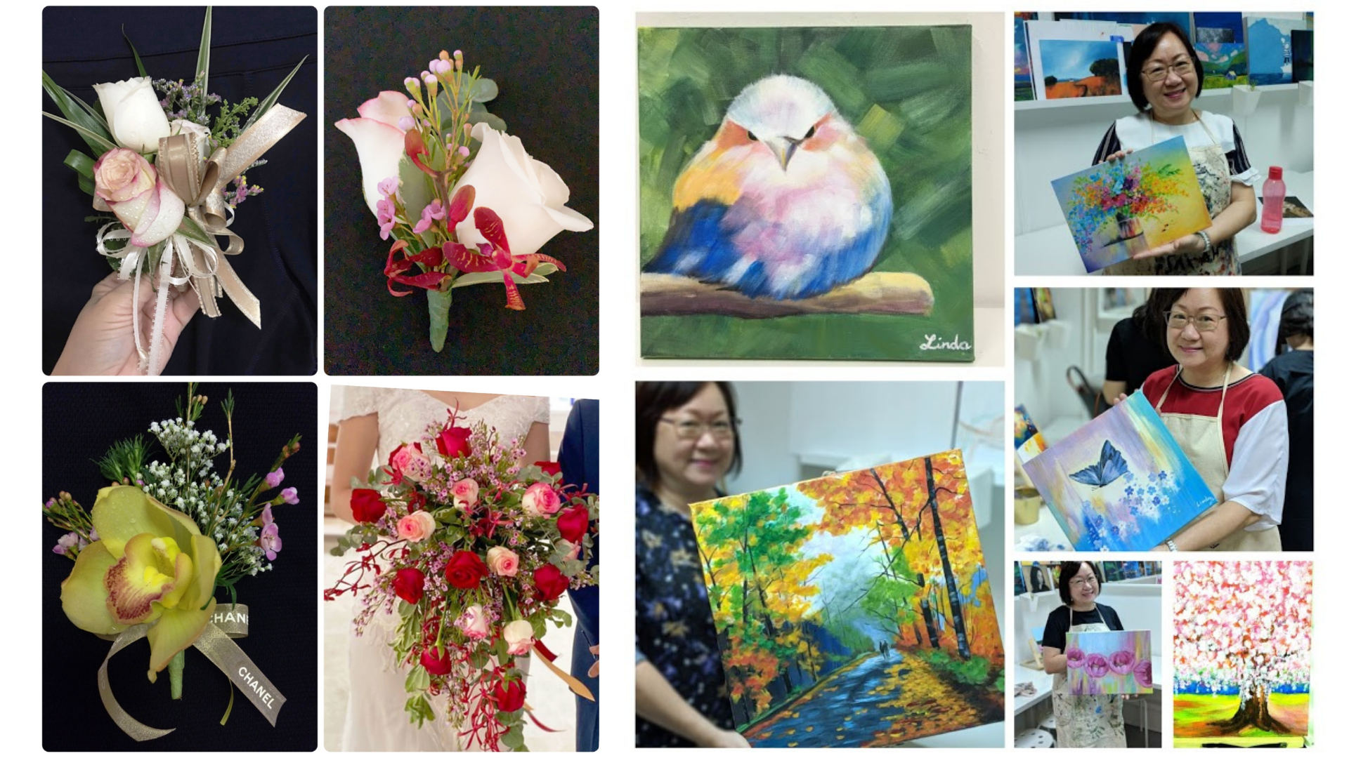 Ms Lai enjoys painting and floral arrangement in her free time