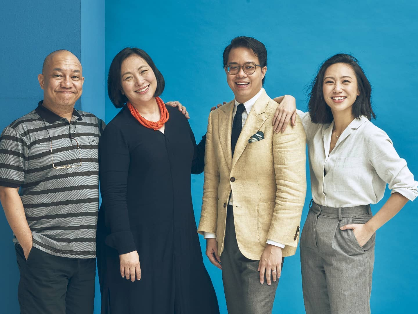 Lucas Ho with director Claire Wong, and actors Julius Foo and Oon Shu An