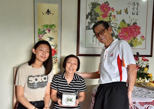 Shao Qi with elder partner Mrs Lai and Mr Lai
