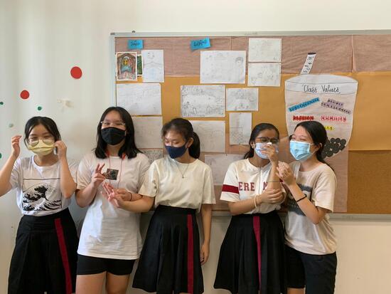Durva (2nd from right) at SOTA_s National Day Parade celebrations (2021)