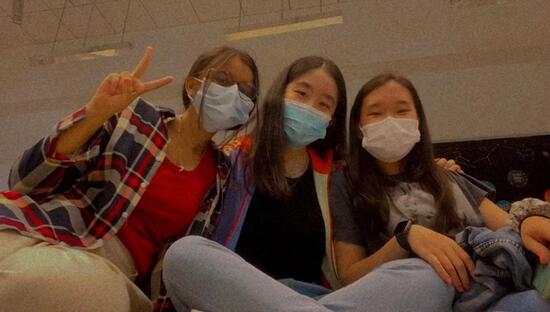 Durva (left) with her friends at a LeAd programme under the SOTA Kindness Initiative (2021)