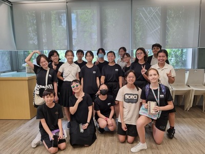 Penelope with her classmates from LA1A and Ms Janet Liew, Head of Literary Arts